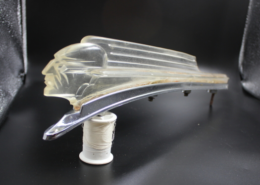 Vintage Style Indian Face Feathers Amber Lens Fender/Hood Light - Chrome Gold Tone